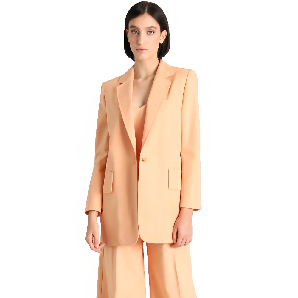 Max Mara Marsala Cotton & Gabardine Blazer - Size 0